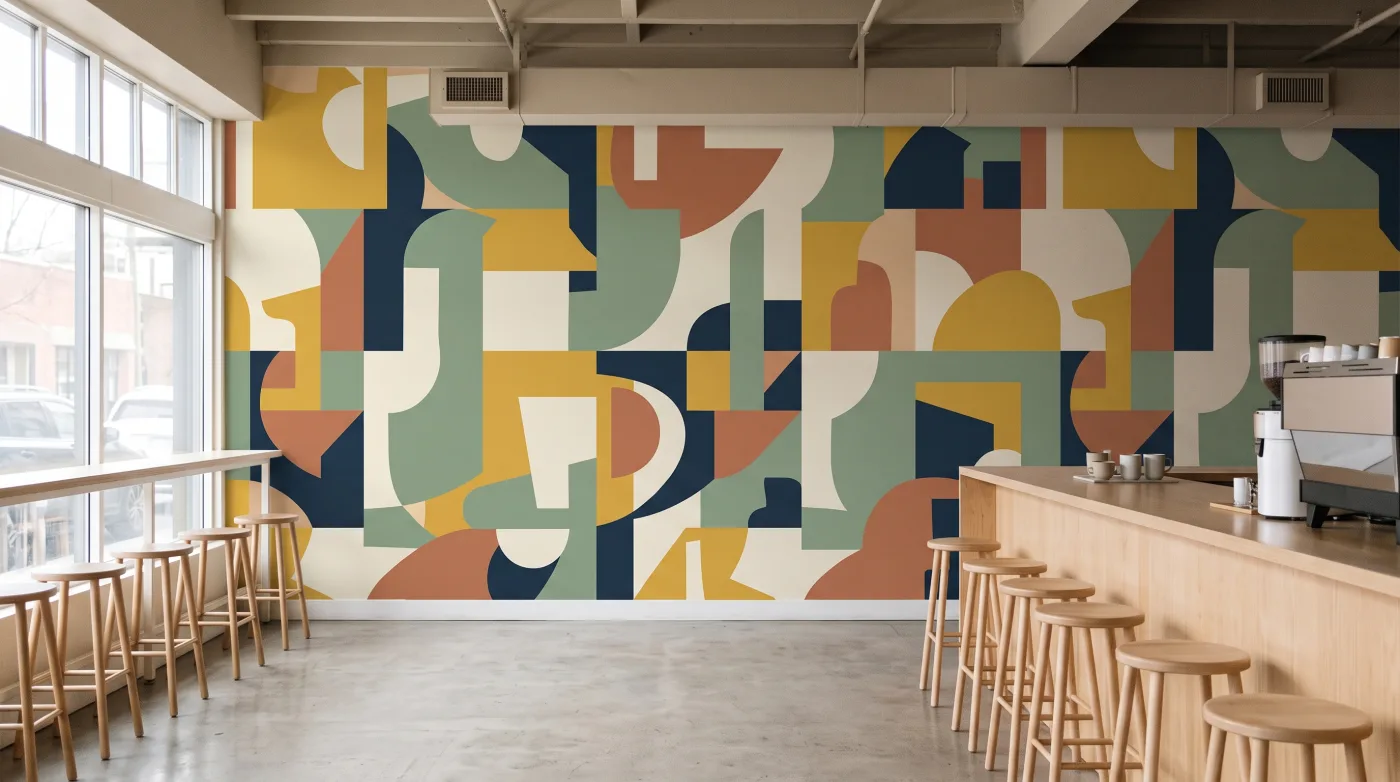 Papel pintado aplicado: interiorismo comercial