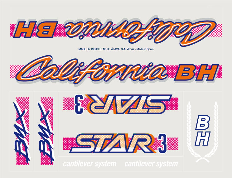 BH CALIFORNIA STAR 3 - CANTILEVER SYSTEM: la lámina de pegatinas