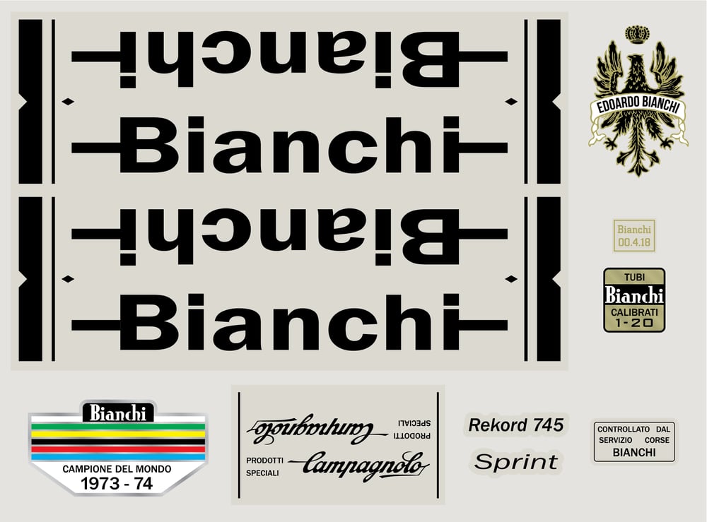 BIANCHI. Rekord 745/748 - Sprint: la lámina de pegatinas