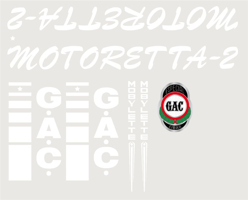 G.A.C. MOTORETTA - 2: la lámina de pegatinas